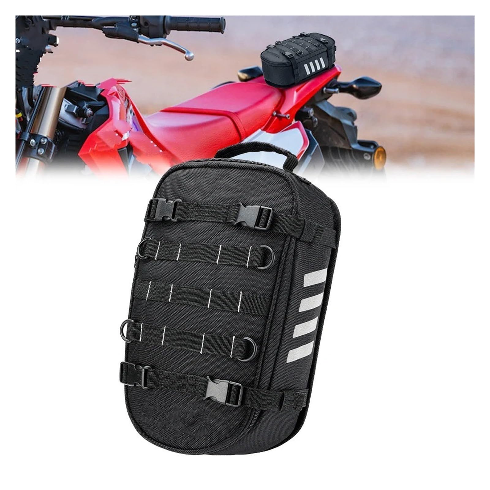 Top Case Motos Bolsa Trasera Guardabarros Trasero Motocicleta Rollo Herramientas Moto para Cross 6L Almacenamiento Universal Bicicletas Bolsa De Moto(R)