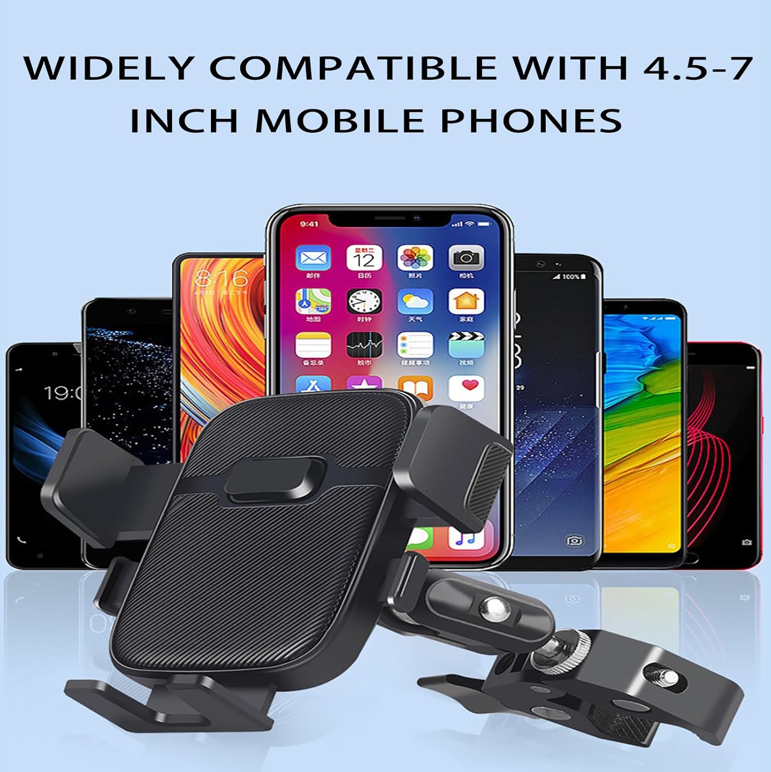 1Pcs UTV Phone Mount for John Deere Gator XUV 835 / 835M 2018-2026, Heavy Duty Roll Bar Cell Phone Holder for Side by Side, Shockproof Clamp Mount with 360° Rotation