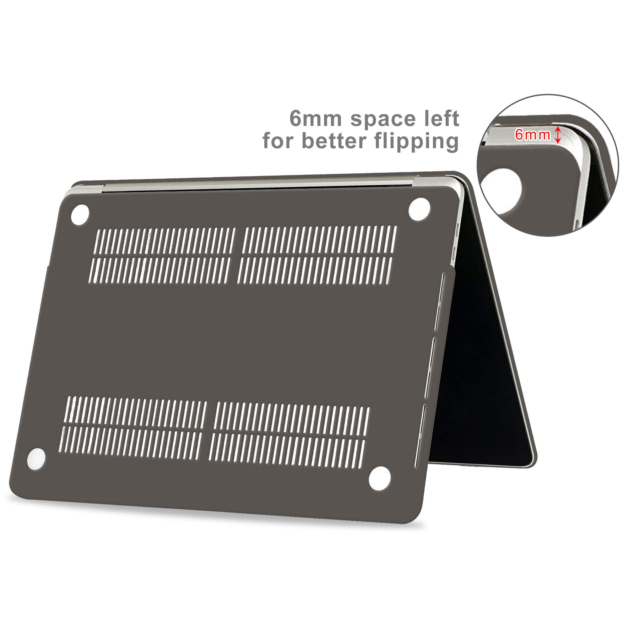 TECOOL Cover compatibile con MacBook Pro 15 Pollici 2019 2018 2017 2016 (A1990 A1707) con Touch Bar, Custodia Rigida Protettiva Sottile in Plastica e Copritastiera UE, Grigio