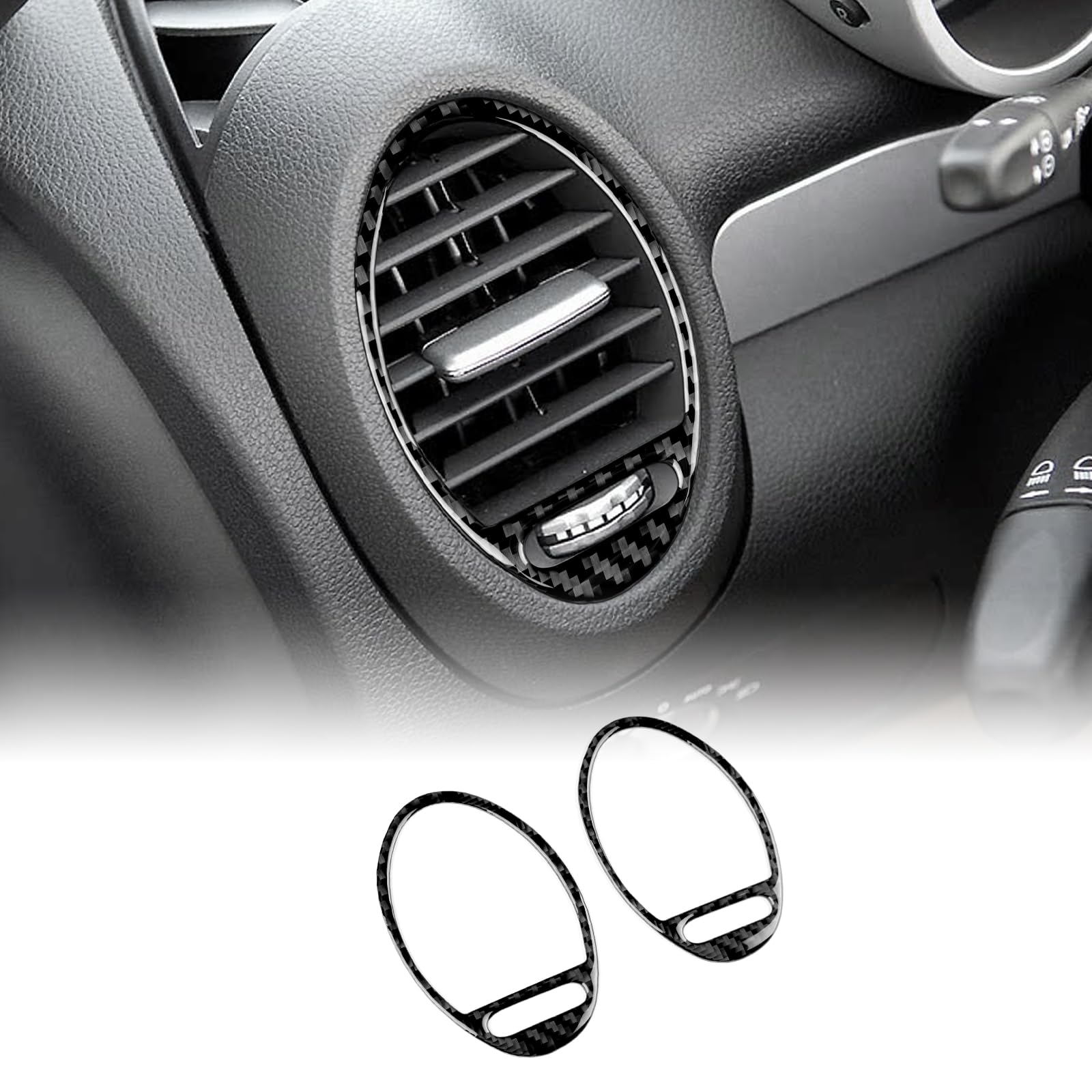 KUNGKIC Per Mercedes-Benz SLK R171 2004 2005 2006 2007 2008 2009 2010 fibra di carbonio auto console centrale cruscotto entrambi i lati telaio di uscita dell'aria adesivo interno accessori decorativi