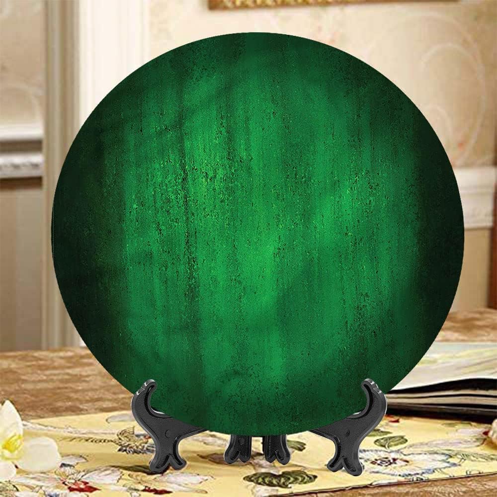 XISUNYA 8 Inch 4th of July Ceramic Decorative Plate,Patriotic Calligraphy Tableware Plate Microwave & Dishwasher Safe Decor Accessory for Party Kitchen Home Decor