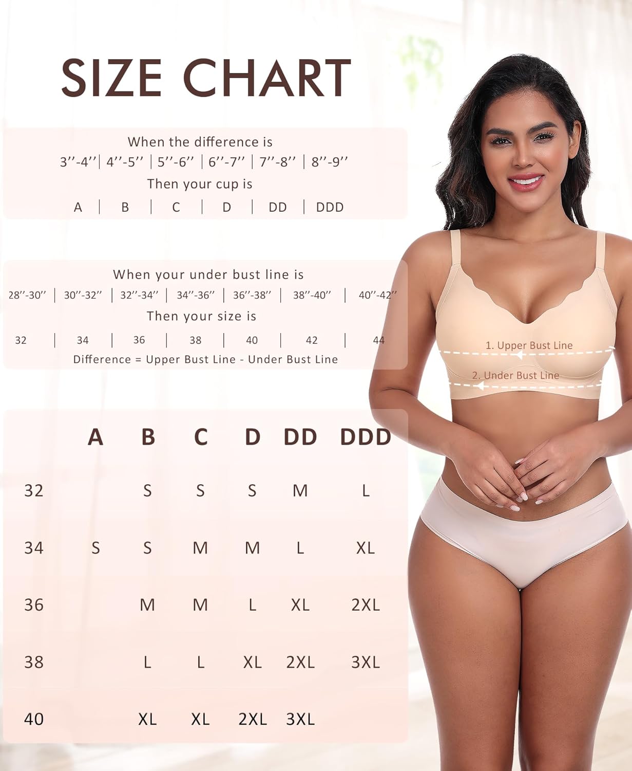 Ganado Scalloped Wireless Bras for Women Seamless No Underwire Bra Full Coverage Padded Comfortable Bralettes - Image 6