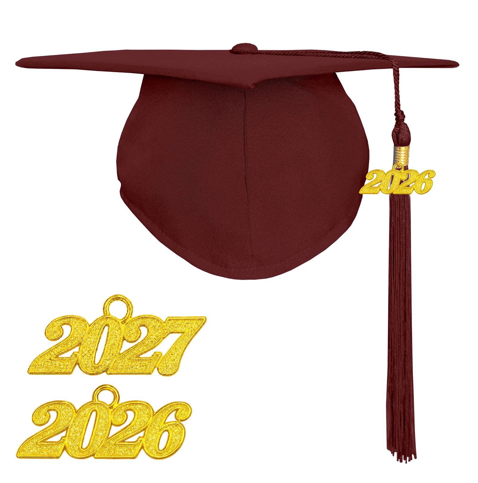 Happy Secret Adult Matte Graduation Cap with 2026 Tassel, Adjustable