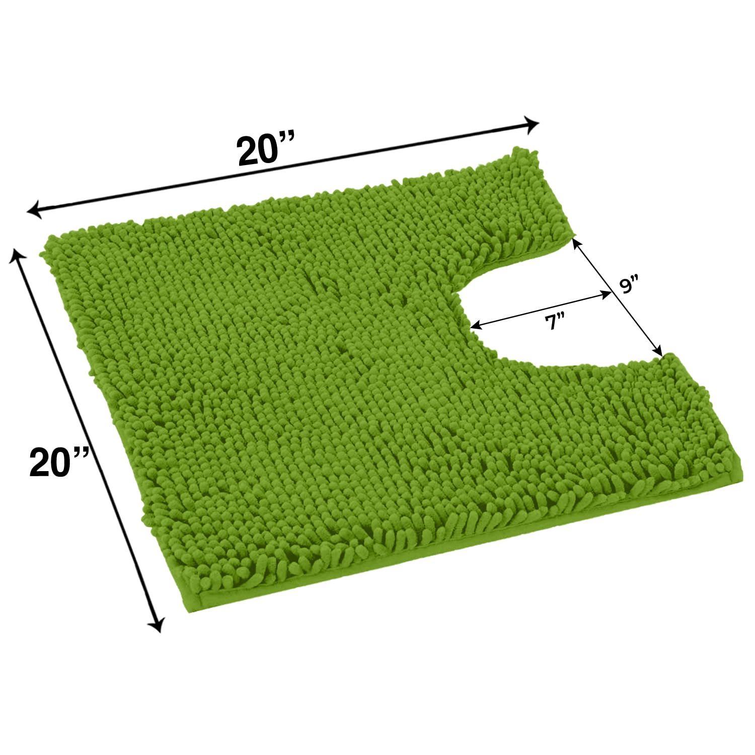LuxUrux Bath Mat-Extra-Soft Plush Bath Shower Bathroom Rug, 1'' Chenille Microfiber Material, Super Absorbent Shaggy Bath Rug - Image 2