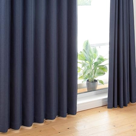 Amazon カズマ マラコbl 落ち着きのある無地 ドレープカーテン ２級遮光 中国製 全６色 ７サイズ 断熱 防音 昼夜目隠し 省エネ Uvカット 形状記憶加工 ウォッシャブル アジャスターフック付き 幅100cm 丈0cm カーテン オンライン通販