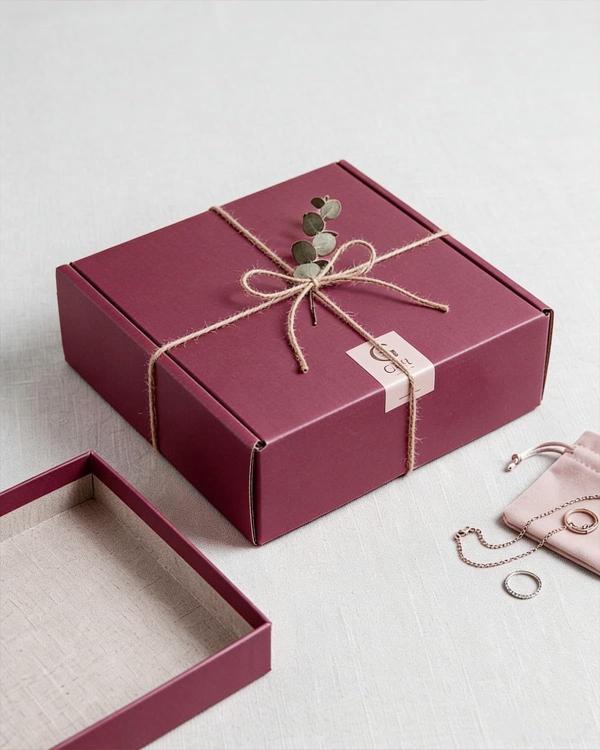 Cardboard Boxes,15 Pack Shipping Boxes 6x6x2 Recyclable Mailing Boxes Colored Corrugated Cardboard Box Small Storage Boxes for Shipping, Mailing, Gifts Packaging (Wine Red)