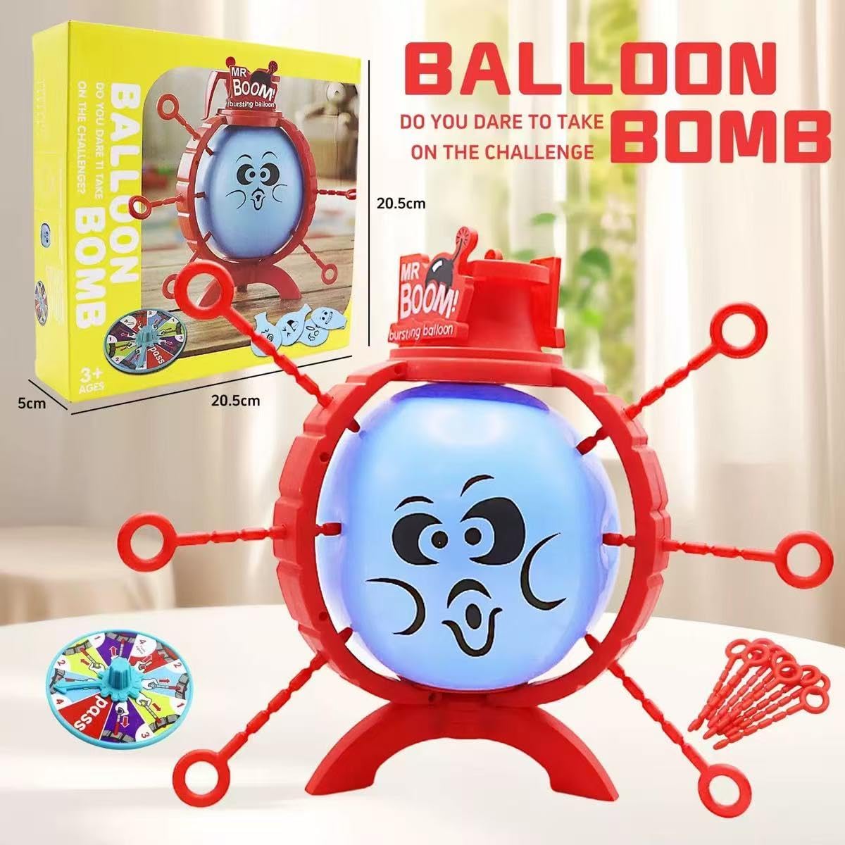 AALFA Balloon Pop Challenge – Suspenseful Party Game with Spinner, 9 Sticks & 10 Funny Balloons – Hilarious Prank & Gag Gift for Teens, Adults, Office Breaks & Social Events