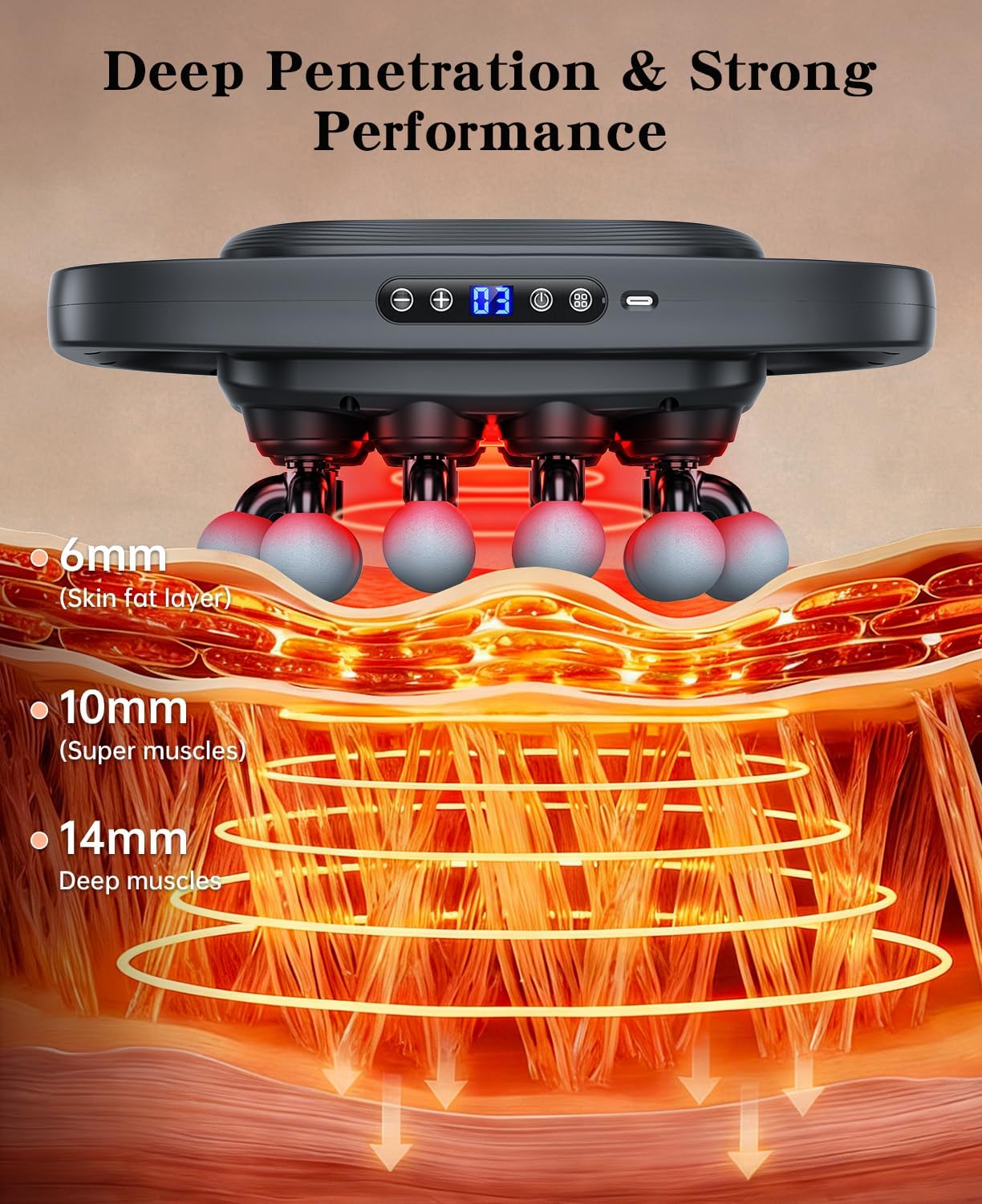 20 Head Massage Gun Deep Tissue, Back Massager for Athletes for Pain Relief, Multi Head Massage Gun with 3 Modes & 30 Intensities Silent Gifts for Men Women(Also 16 Head Option)