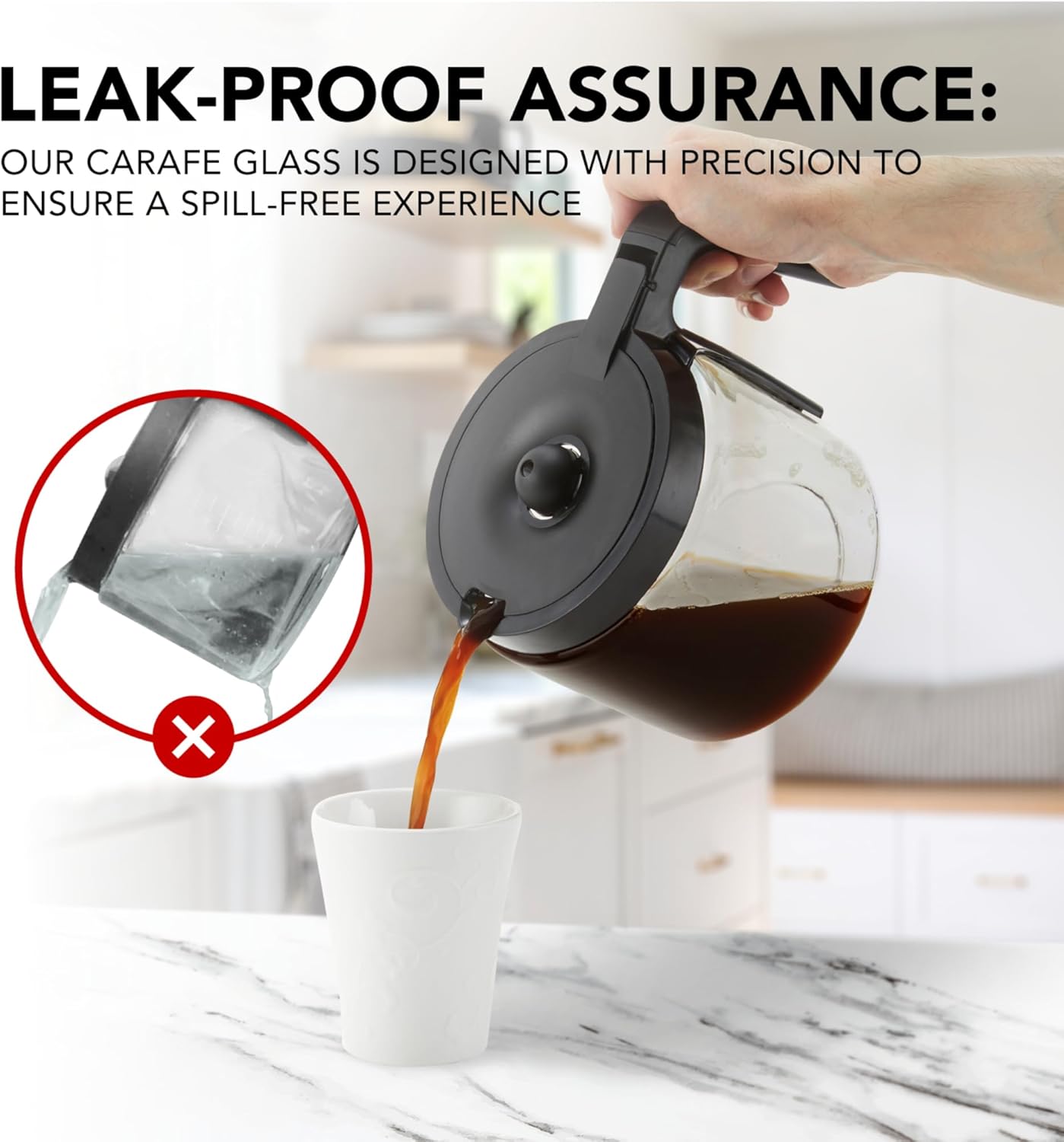 12-Cup Carafe Replacement Only Compatible with keurig-K Duo Single Serve 5100 Model Will Not Fit keurig-K Duo Essentials Single Serve Coffee Maker and K-Duo Hot & Ice