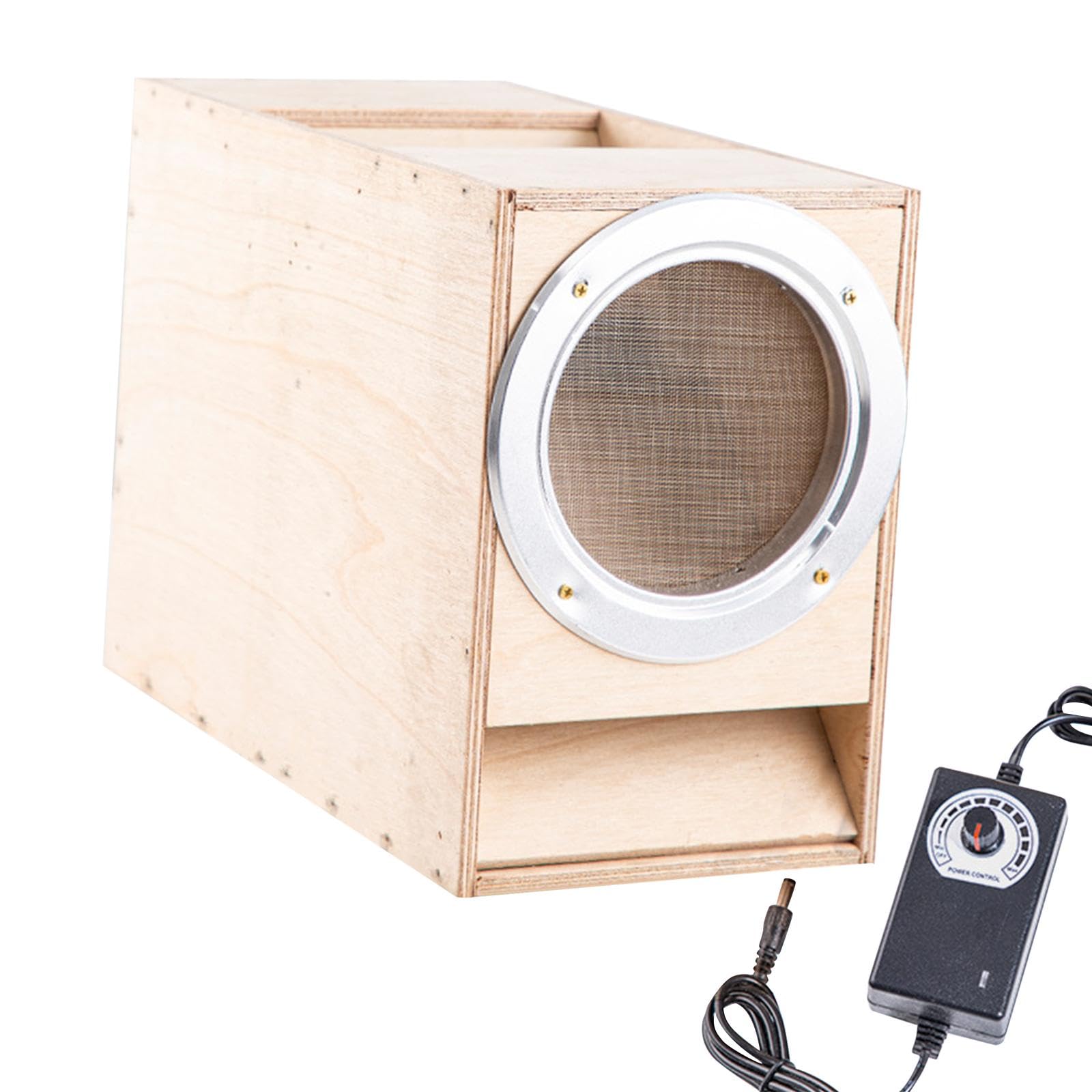 Generic Grain Blown Shell Machine Wind Sheller with Filter Screen DIY Wooden Assembly Box Bird Food Blowing Machine for Yard Shops, Small