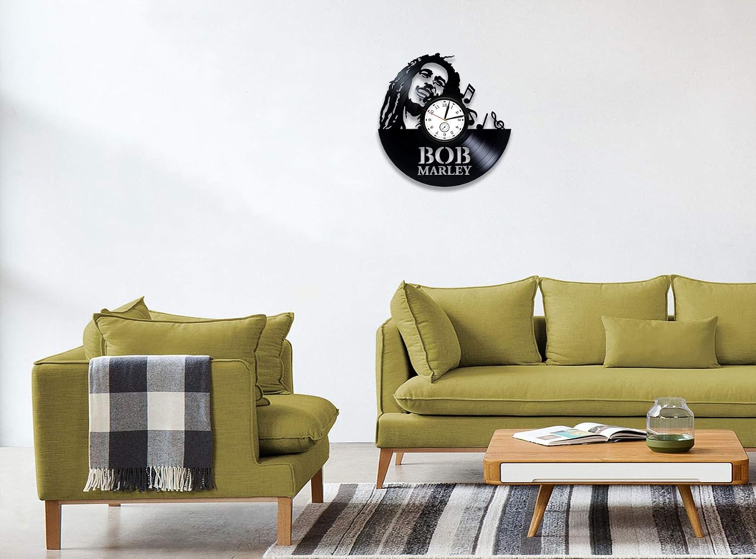 Reggae Music Vinyl Record Wall Clock Handmade Decor Art