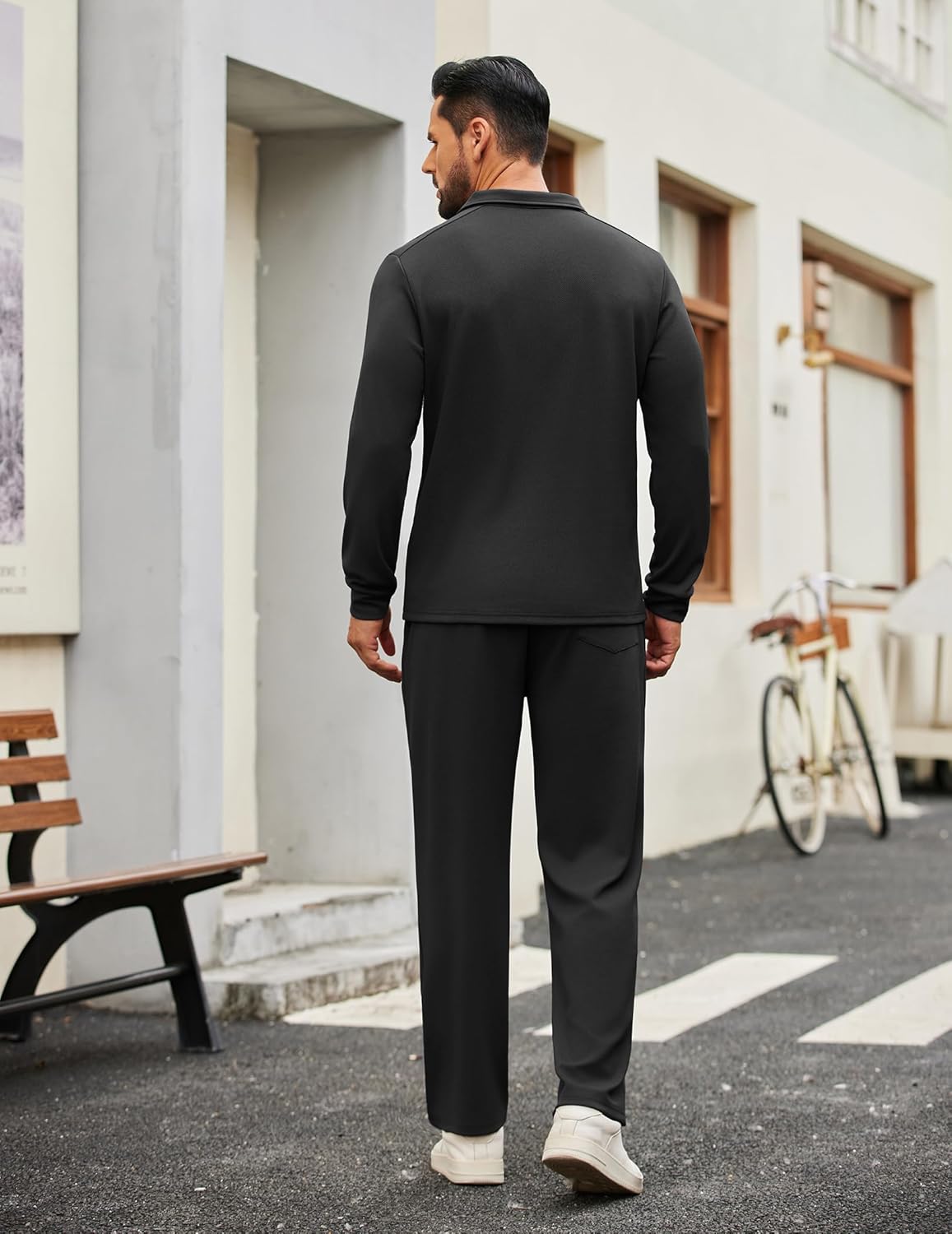 COOFANDY Men's Tracksuits 2 Piece Casual Athletic Sweatsuit Quarter Zip Pullover Long Sleeve Running Sport Outfits - Image 5