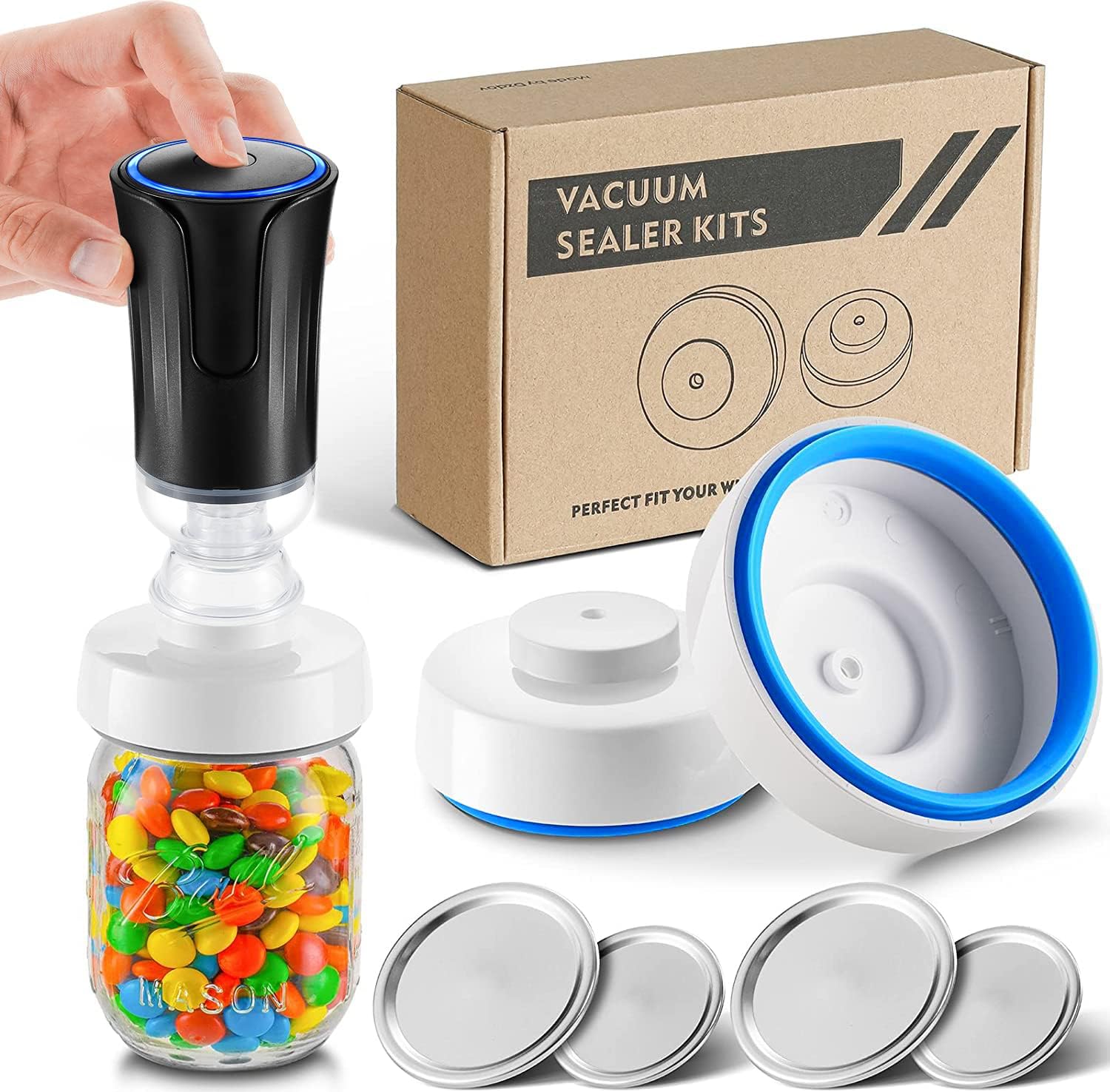 Electric Jar Vacuum Sealer for Mason Handheld Food Vacuum