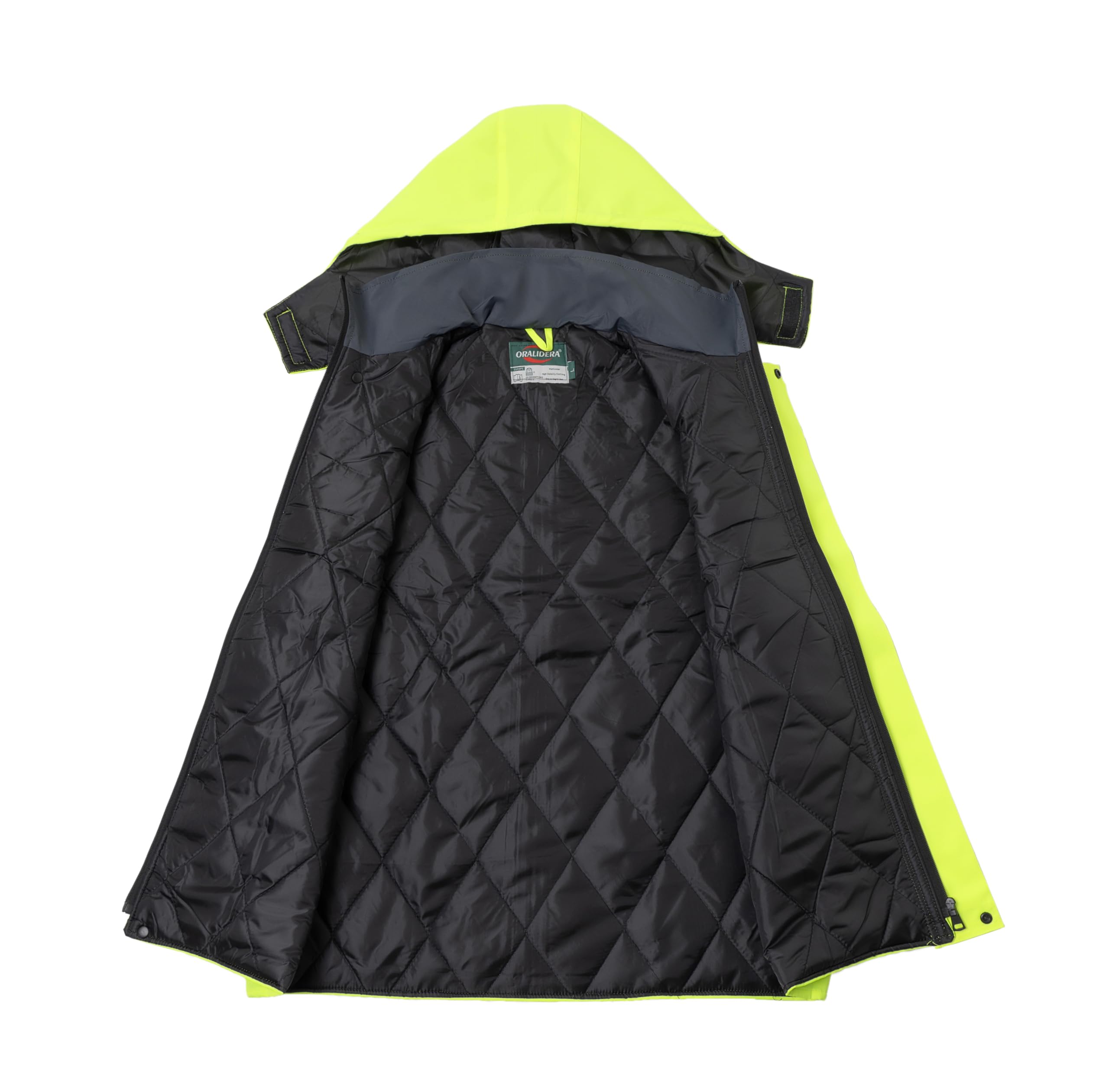 Homme Gilet de Travail à Bandes Réfléchissantes Rembourré Manteau de Travail Réfléchissant sans Manches Haute Visibilité Gilet d'Hiver Chaud avec Capuche