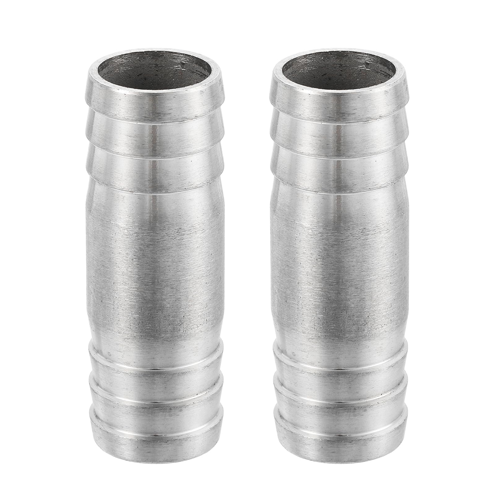 uxcell 2Pcs (13/16")21x60mm Hose Barb Equal Pipe Fitting, 304 Stainless Steel Pipe Adapter Connection Fitting for Vacuum Systems, Industrial