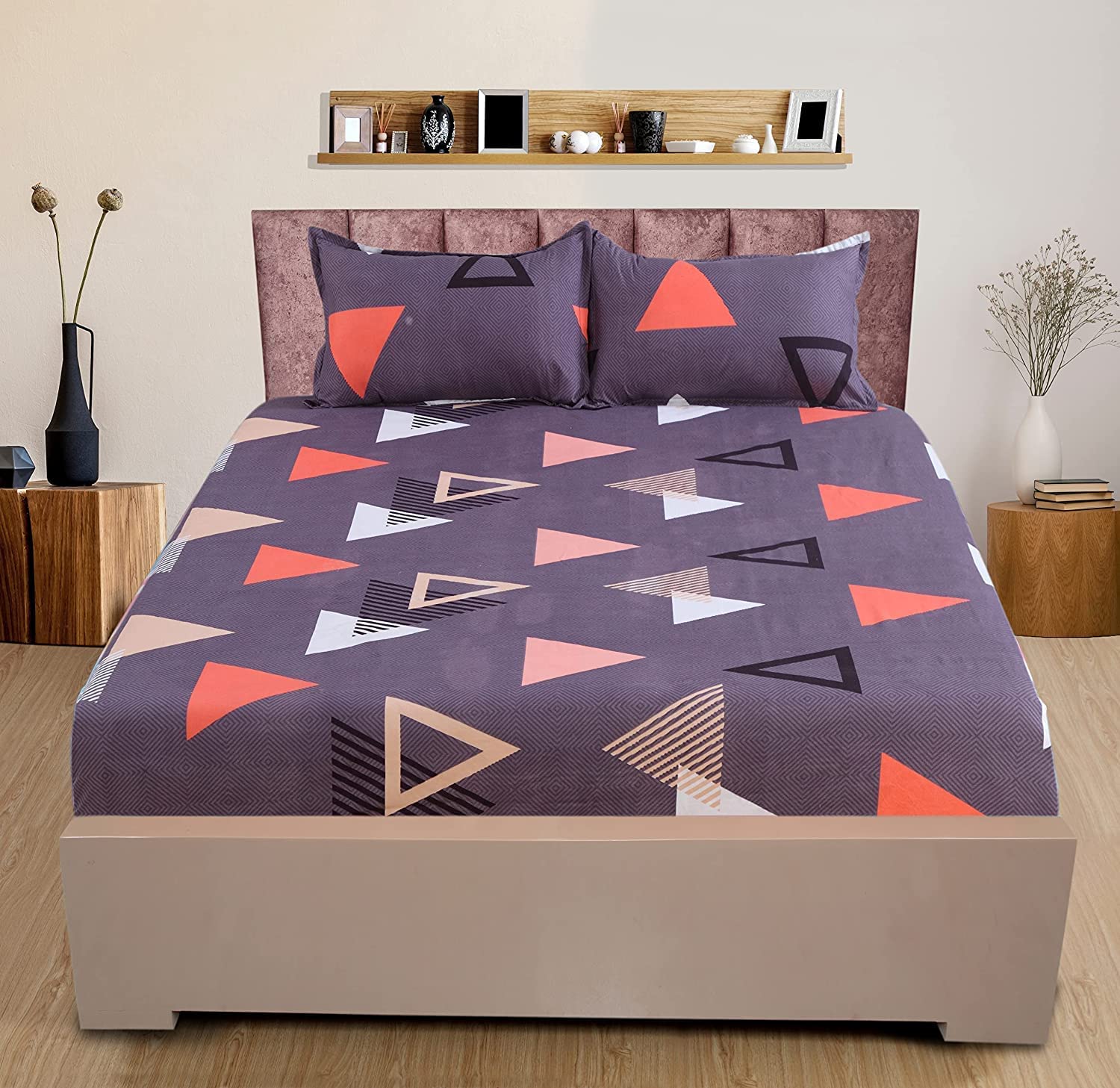 See full amazon price history chart for SpangleHomes 200% Soft Glace Cotton 300 TC Elastic Fitted Double Bed Bedsheet With 2 Large Pillow Covers (King Bed 78 X72X10 Inches, Grey Triangle) SpangleHomes 200% Soft Glace Cotton 300 TC Elastic Fitted Double Bed Bedsheet With 2 Large Pillow Covers (King Bed 78 X72X10 Inches, Grey Triangle) (B0BT9SKX9C) Amazon Price History, Amazon Price Tracker