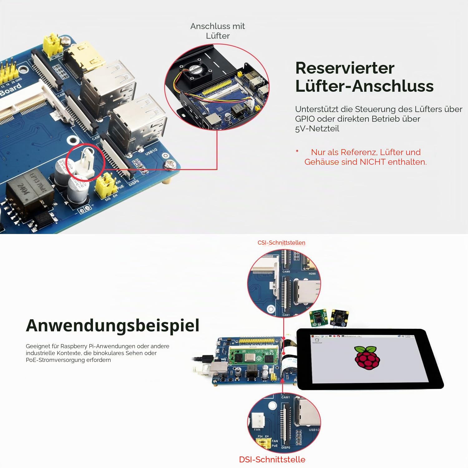 Waveshare Compute Module IO Board with PoE Feature Composite Breakout Board for Developing with Raspberry Pi CM3 / CM3L / CM3+ / CM3+L