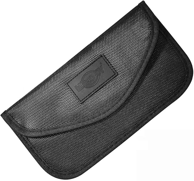 MONOJOY Faraday Pouch for Car Keys Phones,Large Faraday Bag, Car Key Signal Blocker Pouch, Keyless Entry RFID Blocker Bag RFID/WIFI/GSM/LTE/NFC/RF (1 PACK)