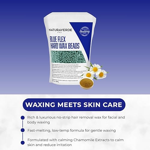 Miniatura 8 de Pro Gold Flex - Cuentas de cera dura, depilación corporal y facial, cera de bikini brasileña para mujeres con aceite de coco calmante - 2.2 libras