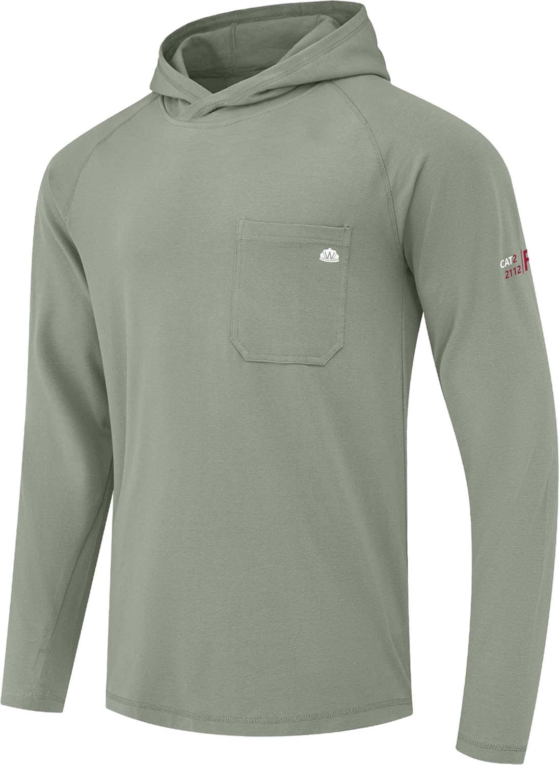 WORKWEYA FR Hooded Shirts 6OZ Lightweight FR Shirts for Men Thumb Hole Stretch NFPA2112 CAT2 Flame Resistant Hoodies