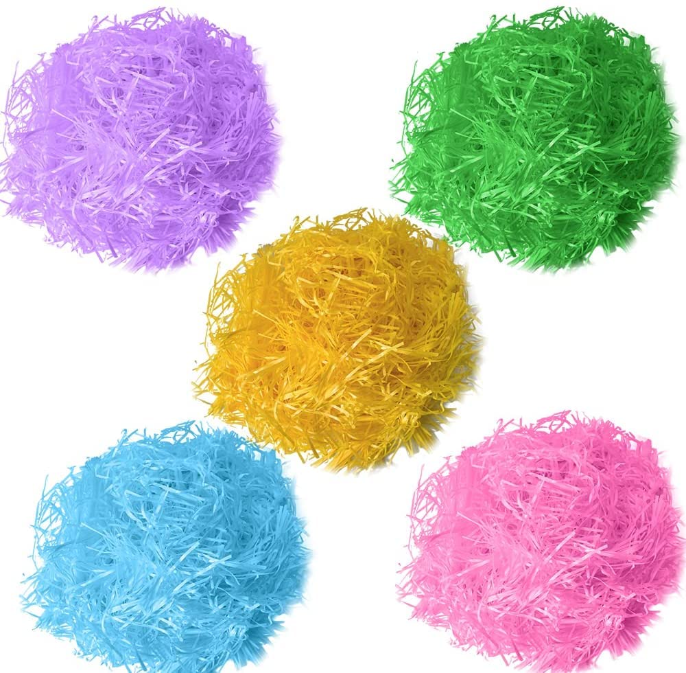 Shredded Tissue 250 Grams Grass Craft Pink Yellow Green Blue Purple for DIY Gift Wrapping & Basket Filling