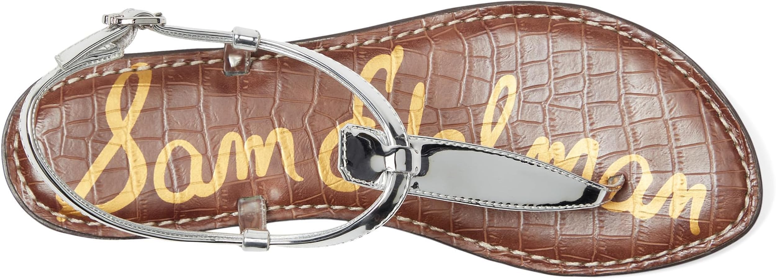 Amazon.com | Sam Edelman Women's Gigi Flat Sandal, Soft Silver