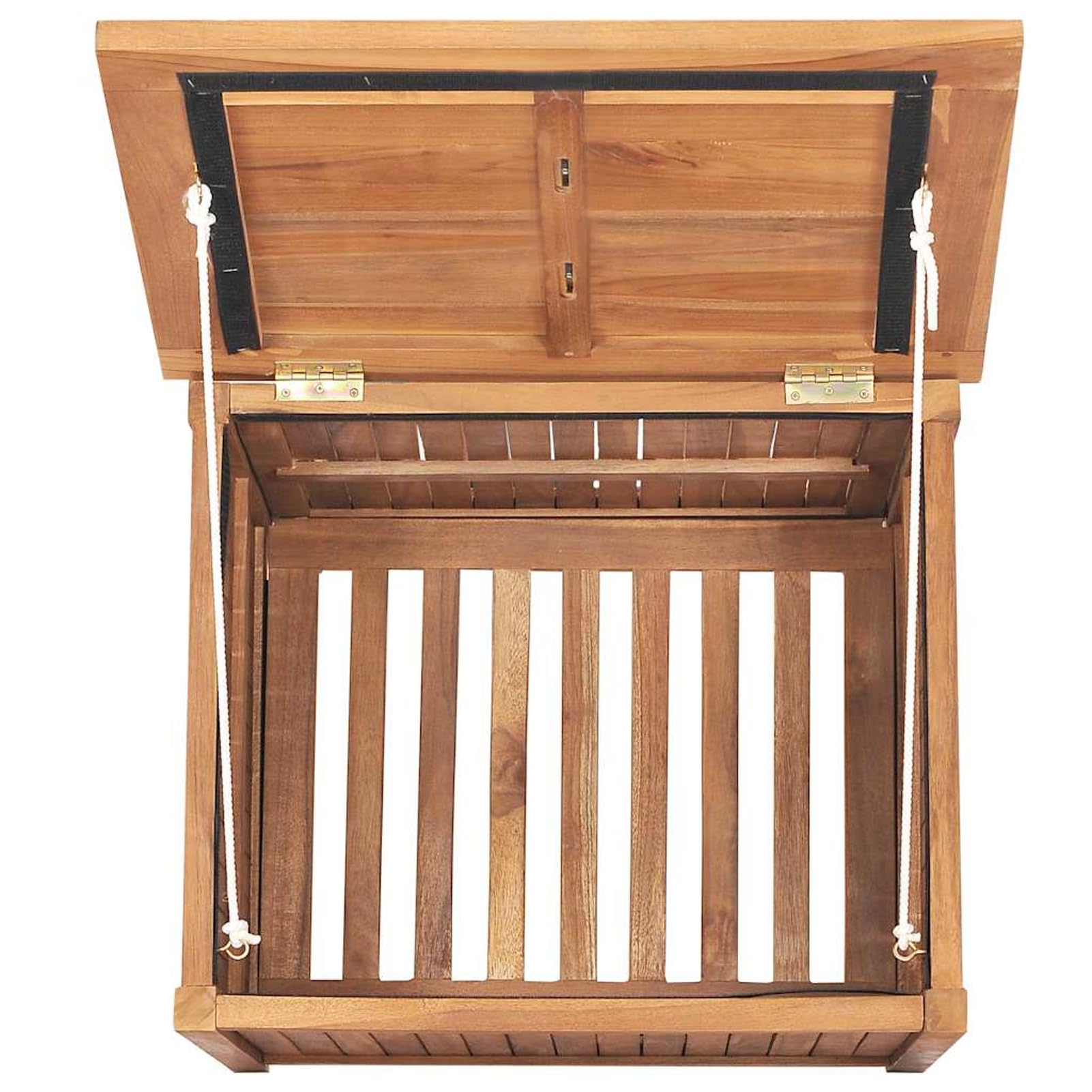 Gecheer Scatola portaoggetti da giardino, 60 x 50 x 58 cm, in legno di teak solido, per esterni, organizer per attrezzi da giardino, cassapanca per cuscini per balcone, piscina, terrazza