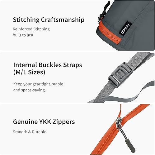 Vista 3 de Cipway Juego de 5 cubos de equipaje para maleta de viaje, organizador para accesorios, maleta, color gris ligero