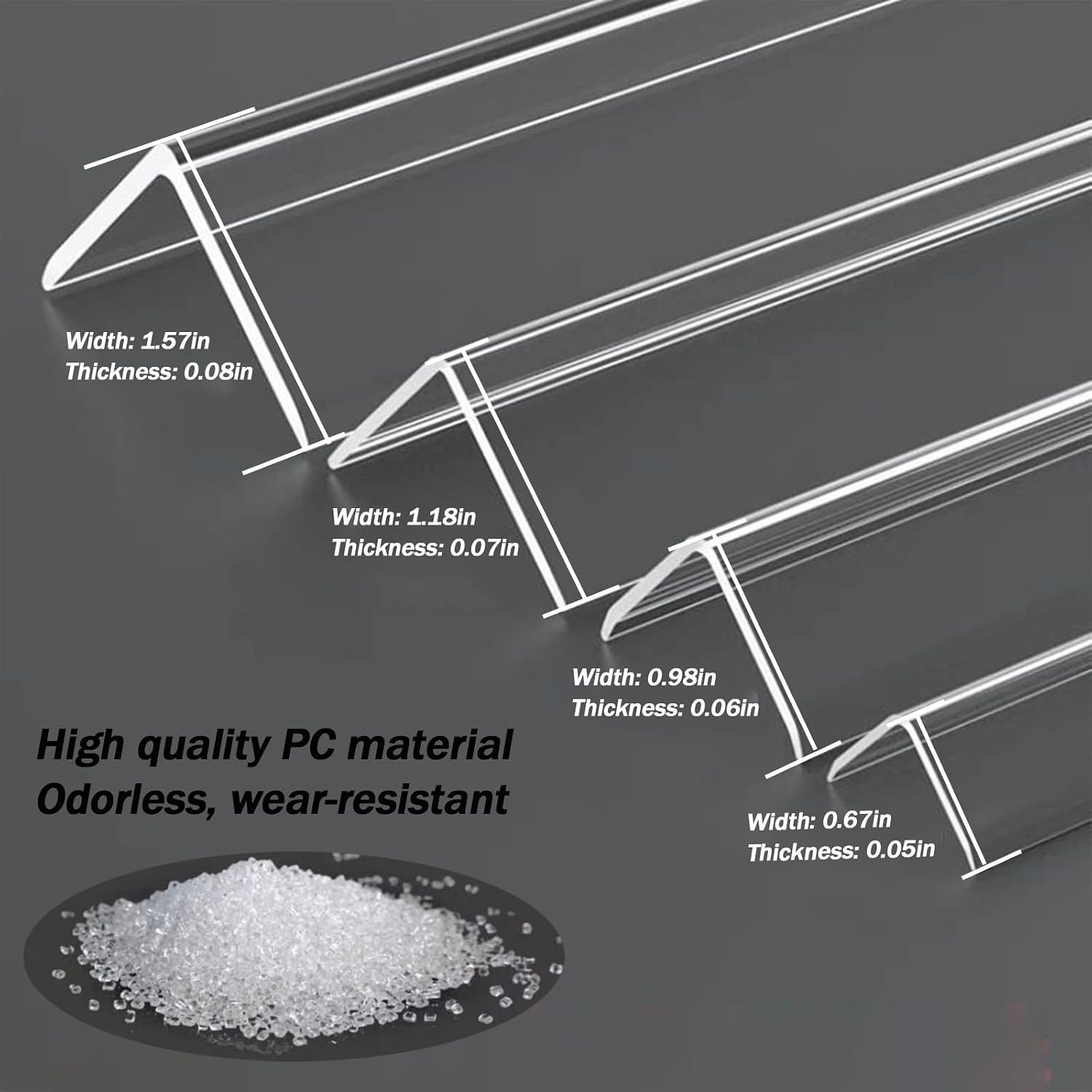 Wall Corner Protector Clear Plastic Commercial, Self-Adhesive Edge Trim Strip Model, for Corners Guards, from Paint Chips, Wallpaper Tears, and Fingerprints, (Length33.5in,Width: 1")