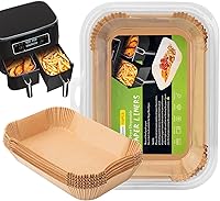 Vista 7 de Forros desechables para freidora de aire, forros rectangulares para freidora de aire, 8.6 x 5.5 pulgadas, forros de papel pergamino para freidora