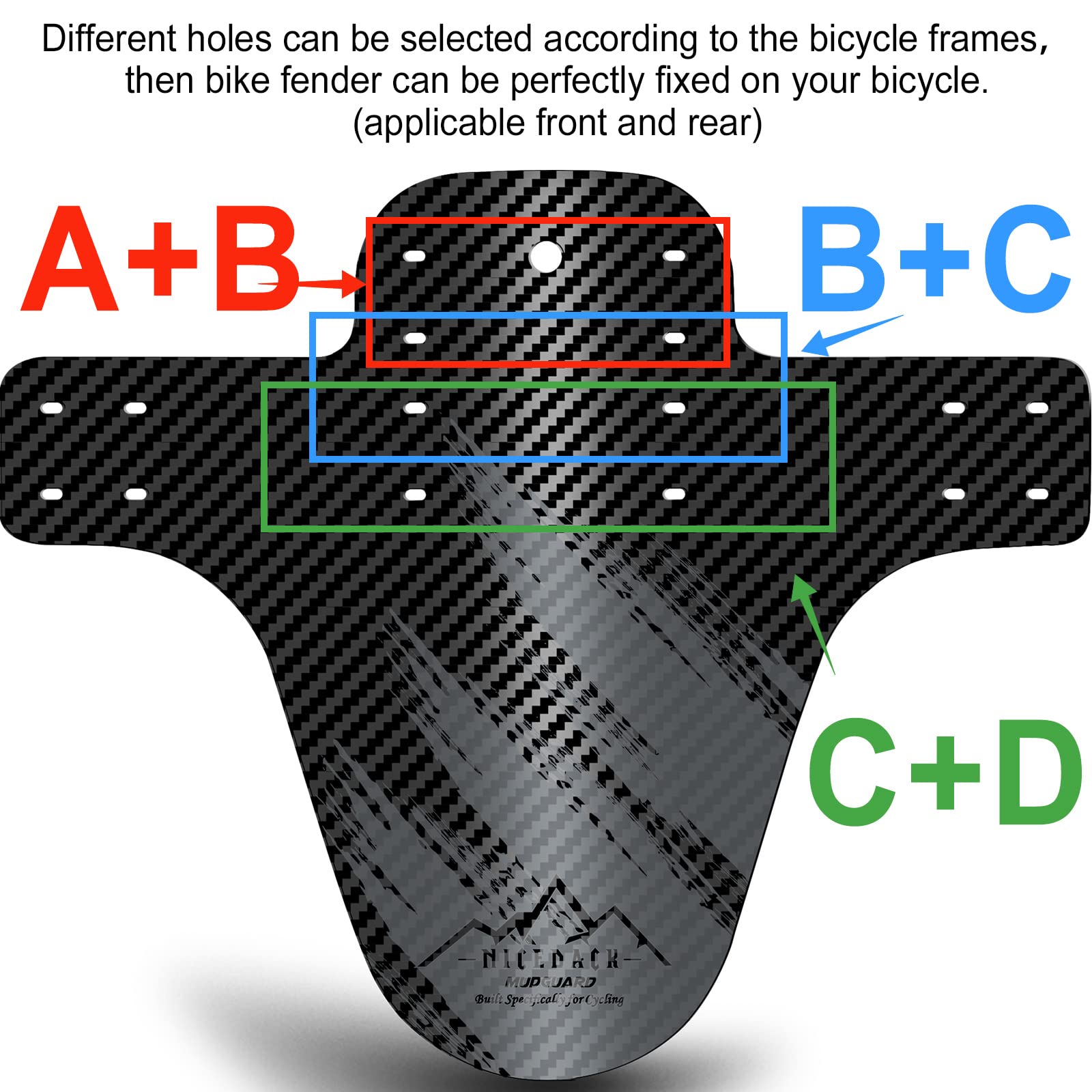 NICEDACK Bike Fender, MTB Mud Guard Front and Rear Compatible - Image 3
