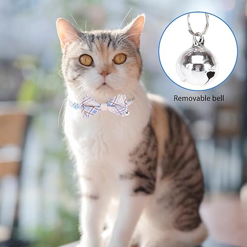 Miniatura 5 de Breakaway Collar de gato con pajarita y campana, linda flor y bandana, paquete de 3 collares de seguridad con hebilla de seguridad, collar ajustable