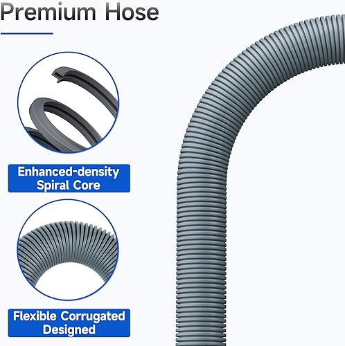 Miniatura 5 de JUWO Extensión de manguera de drenaje para lavadora de 6 pies, manguera de descarga corrugada universal para chef mágico, panda, cabello,