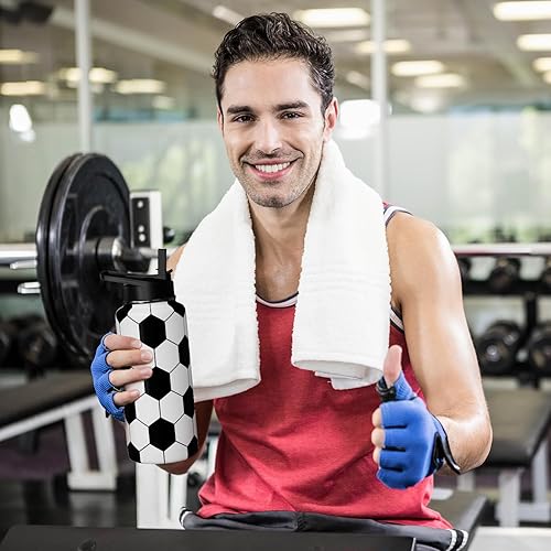 Miniatura 6 de Botella de agua de fútbol de 32 onzas con aislamiento para deportes, regalos de fútbol para hombres y mujeres, regalo para entrenadores, amantes de