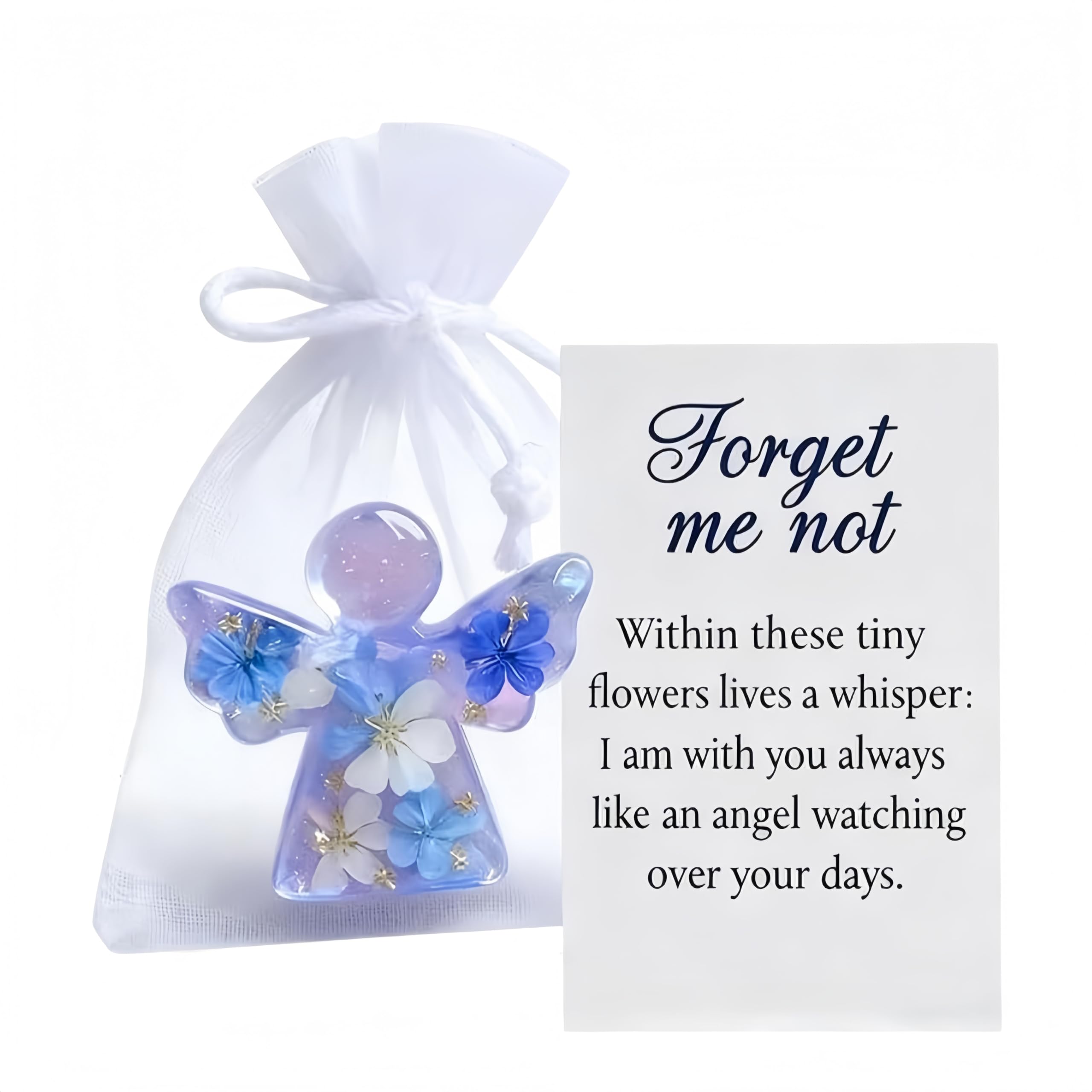 Copbopwn Forget Me Not Angel, Forget Me Not Gifts, Sympathy Gifts for Loss, Guardian Angel Bereavement Gifts for Memorial, Keepsake for Grieving Friend, Emotional Support Gift for Remembrance (Angel)