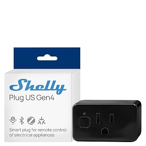 Shelly Smart Plug WiFi Bluetooth Zigbee Matter Outlet with Power Metering Works with HomeKit Google Home Alexa Home
