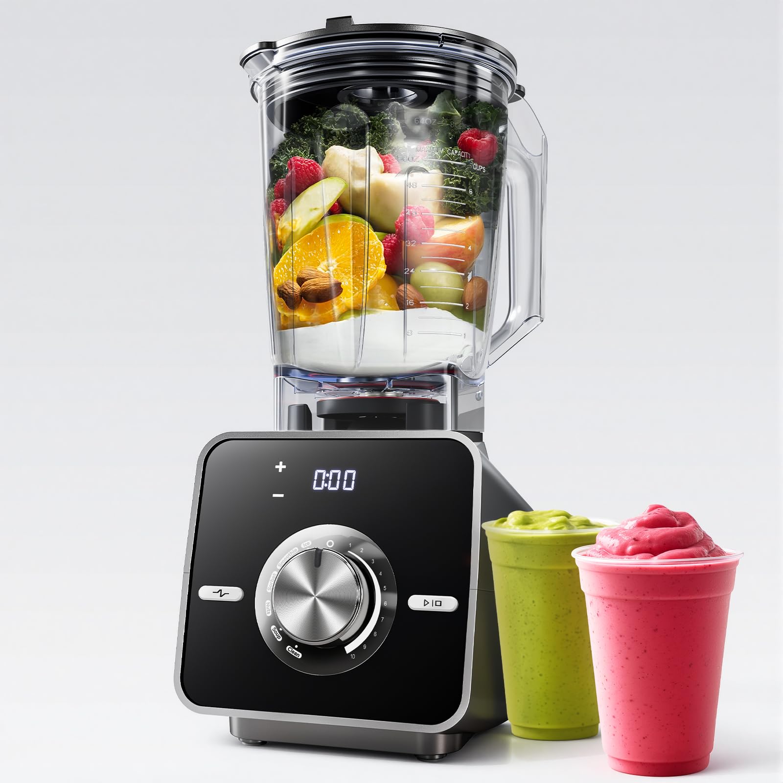 Home Blender 1400W High-Speed Blender for Ice Crushing Power Stainless Steel Blades Kitchen Timer 10 Speeds 6 Programs