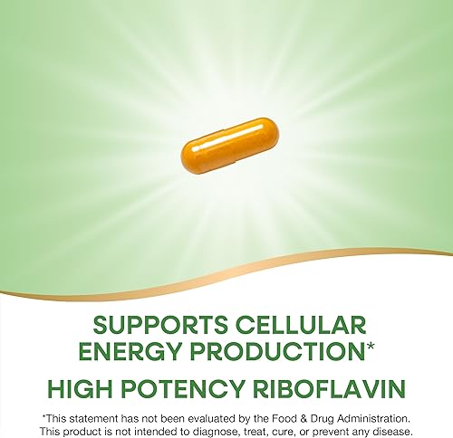 Miniatura 3 de Nature's Way Riboflavina Vitamina B2, apoya la producción de energía celular*, 100 mg por porción, 100 cápsulas