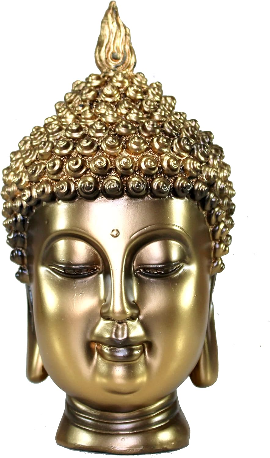 eSplanade Buddha Head Statue for Home Decor | Resin Buddha Face Showpiece for Living Room, Meditation, Office Table Desk, Shelf | Tibetan Buddhist Idol | Zen or Yoga Figurine Gifts | Golden, 9 Inch