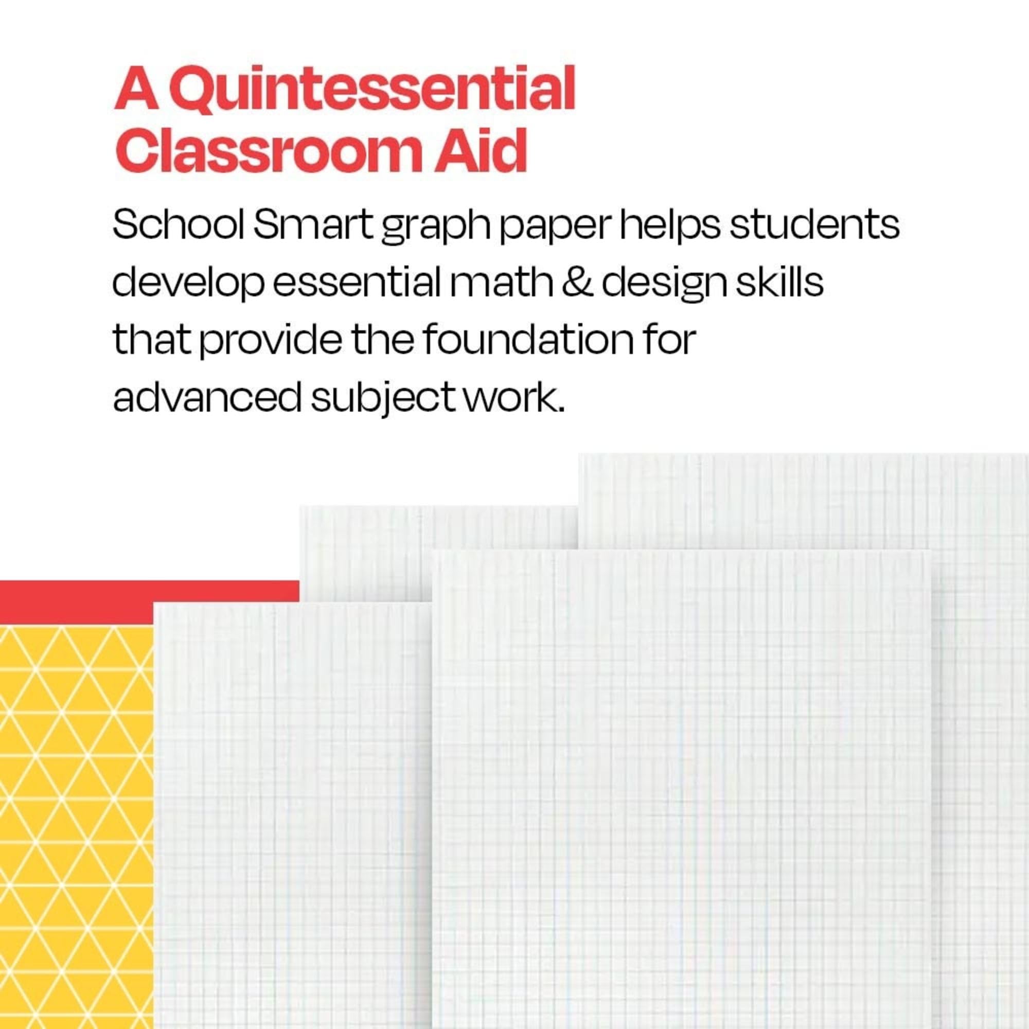 School Smart 500 fogli di carta millimetrata, 1/4", 22,9 x 30,5 cm, colore bianco