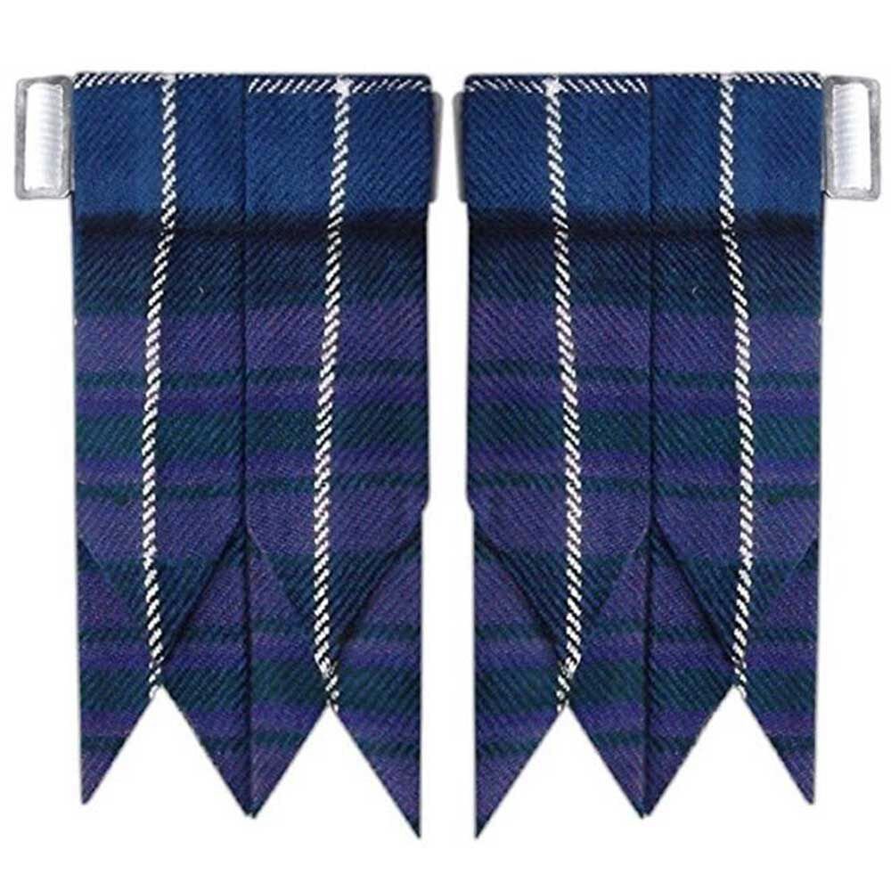 Pride of Scotland Tartan Kilt Hose Sock Flashes with Heavy Buckle Adjusters
