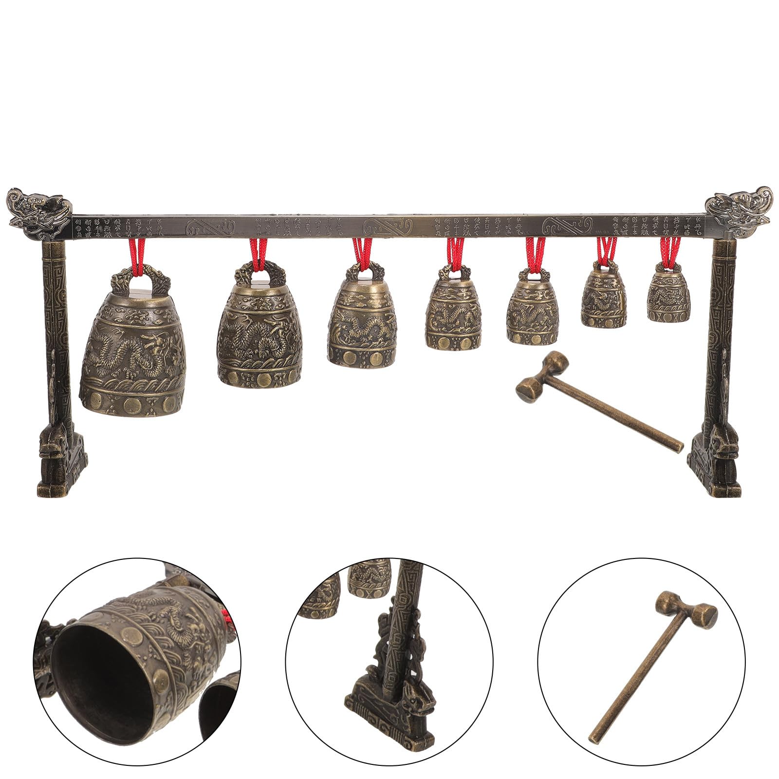 Instruments de Cloches Chinoises Rétro en Alliage de Zinc, une Couche