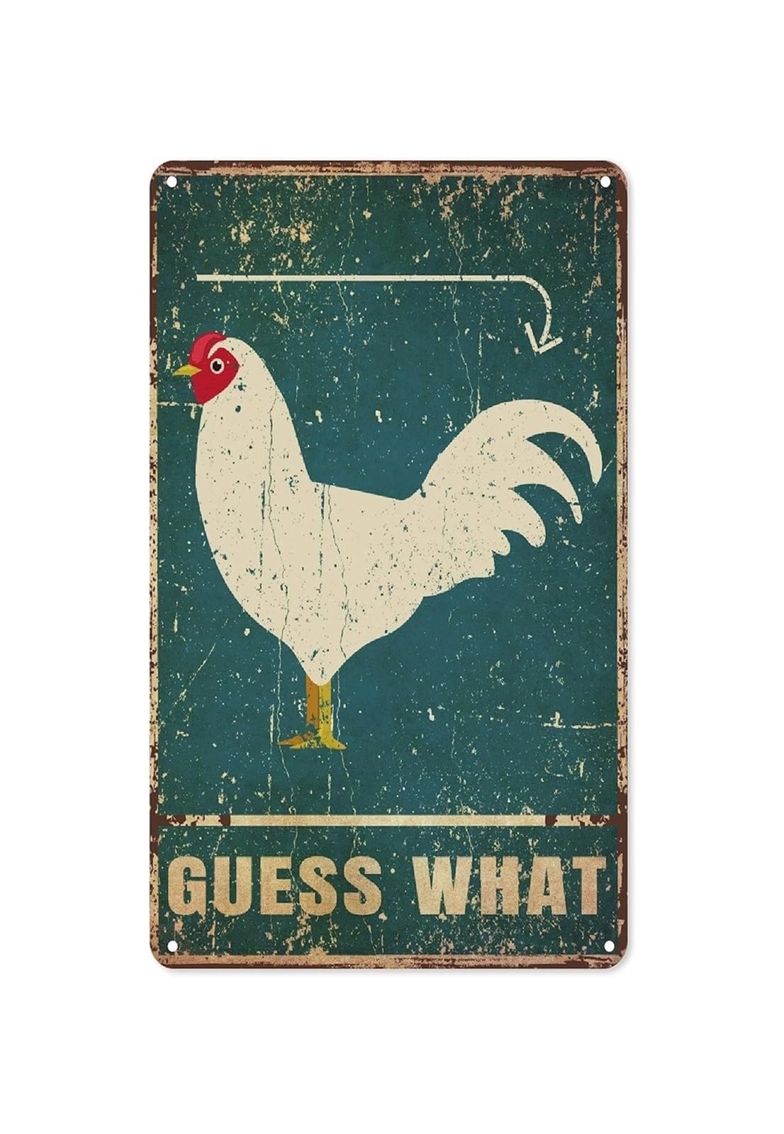 IDGTTLDF Vintage Rooster Metal Tin Sign Morning Farm Theme Wall-Art for Country Kitchen Diner Cafe 8 X 12 inch