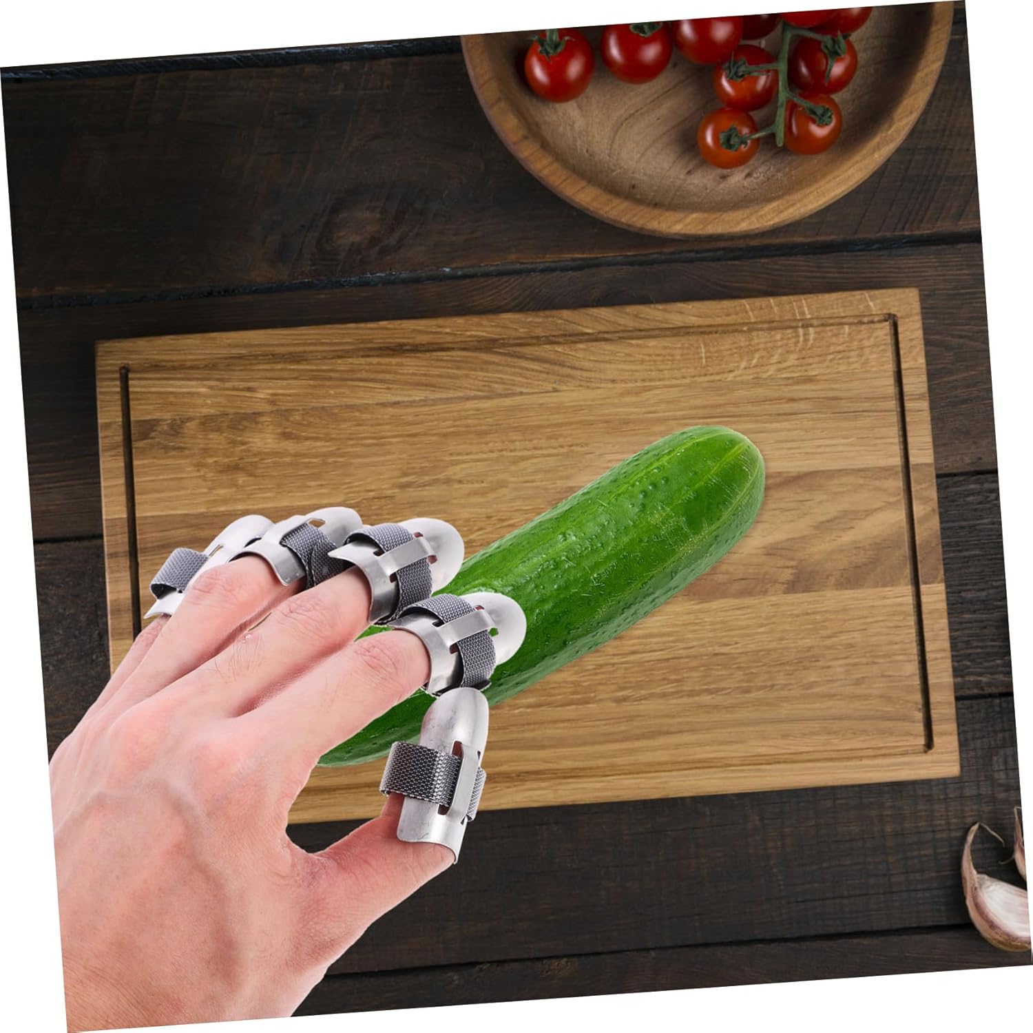 ULTECHNOVO 15pcs Finger Guard for Cutting Slice Finger Protector Chopping Stainless Steel Protectors Dicing Guards