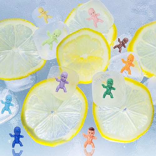 Miniatura 4 de 200 mini figuras de plástico para bebés, mini figuras de bebé de 1 pulgada, pastel de rey, bebés de plástico para juegos de cubitos de hielo, juegos
