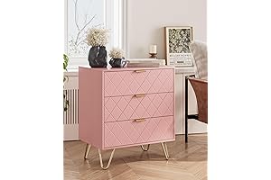 3 Drawer Dresser for Bedroom (Pink Diamond)
