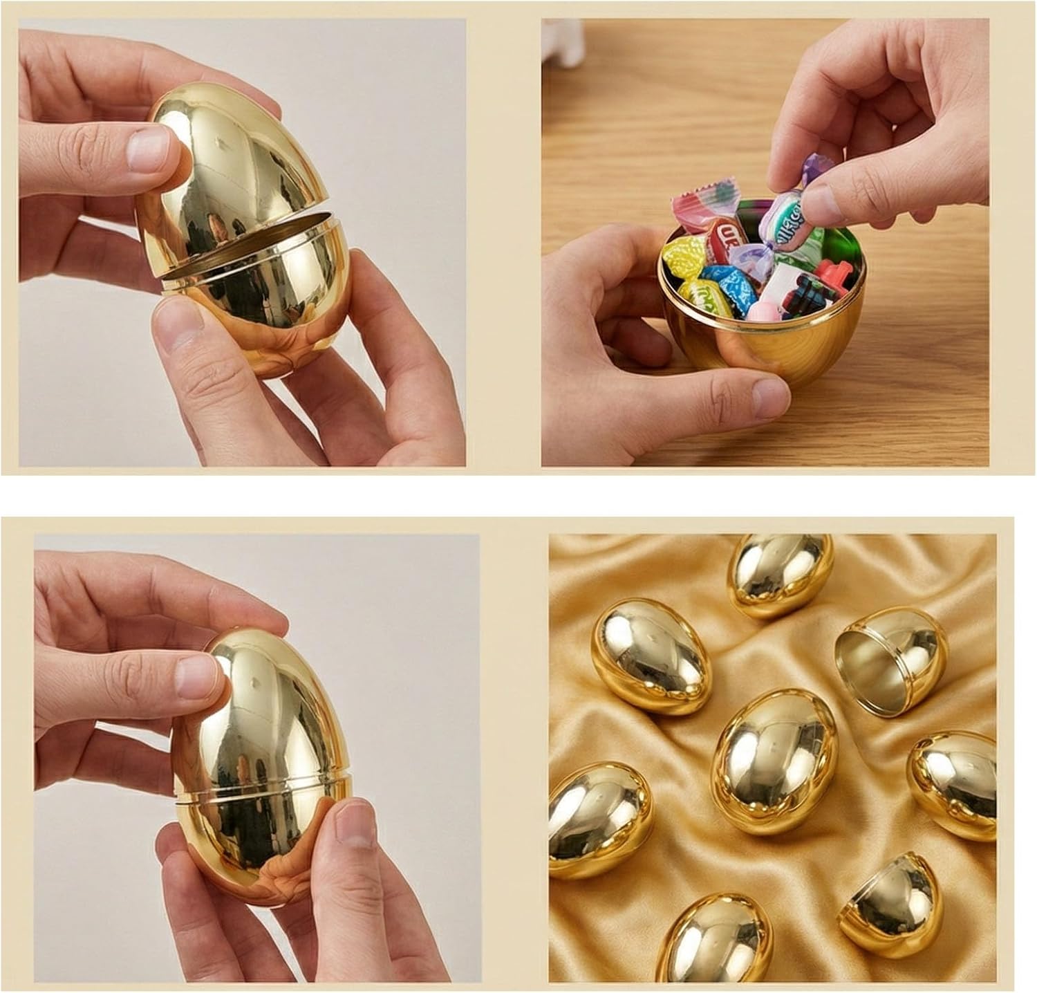 Benilax 24 Fillable Plastic Easter Egg Hunt Party Supply Pack - 2.36 inch Assorted Color Plastic Eggs