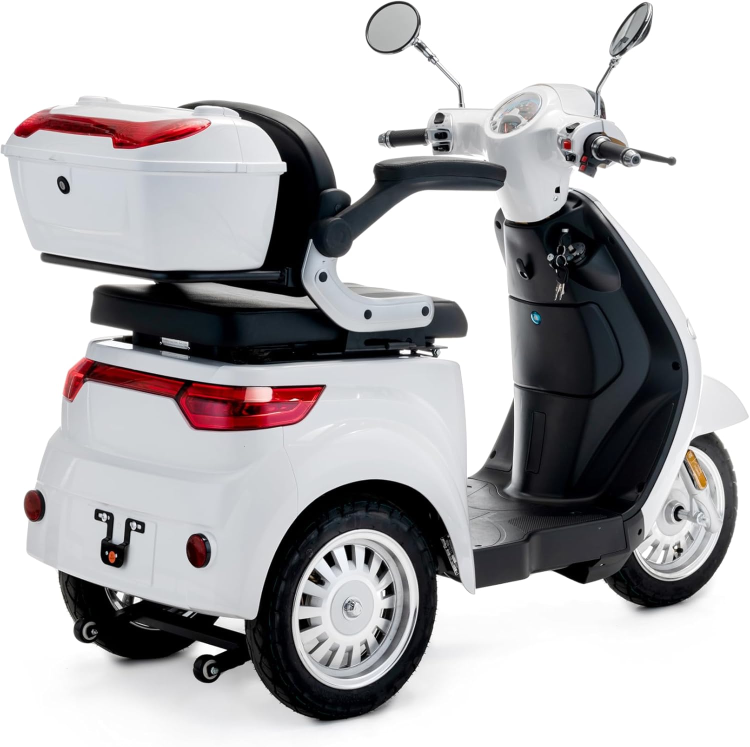Pozadi view of the VELECO CRISTAL mobility scooter