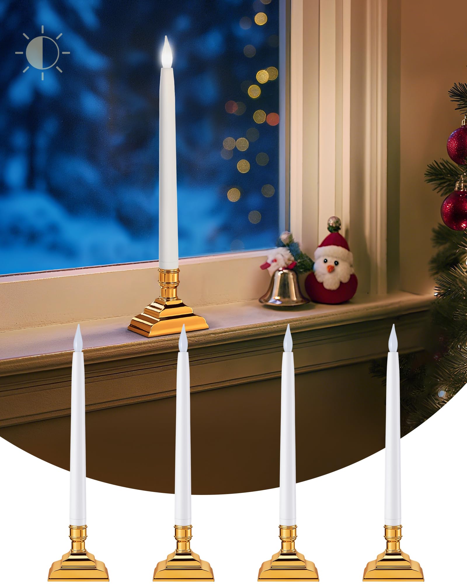 Amazon.com: SURAIELEC 10.5'' Battery Window Candles with Dusk-to