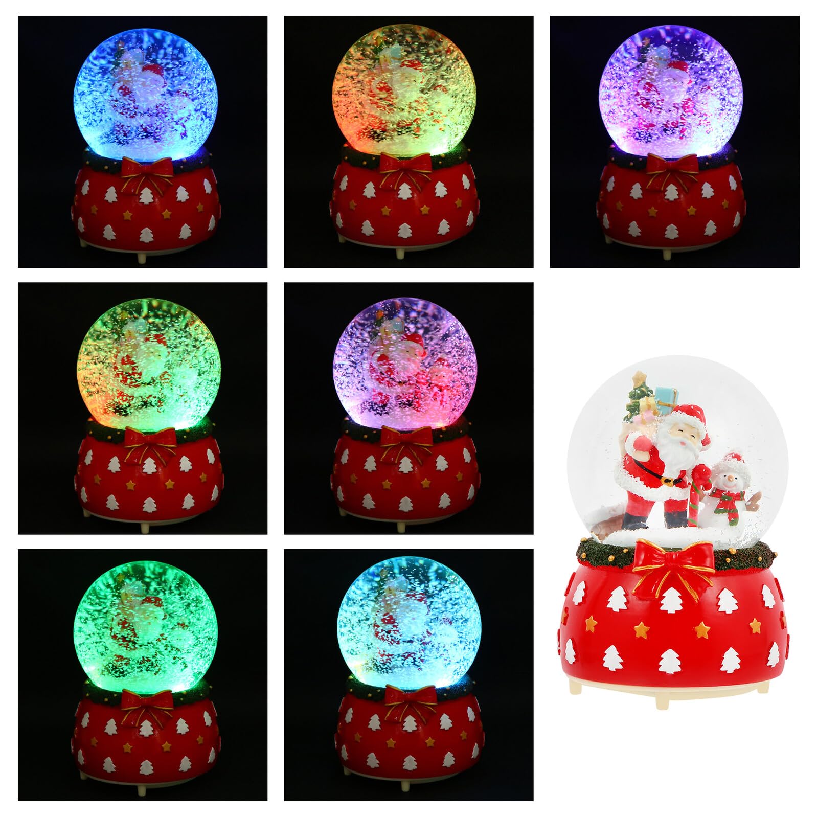 Bola de cristal navideña para decorar el salón con música giratoria y luz ambiental
